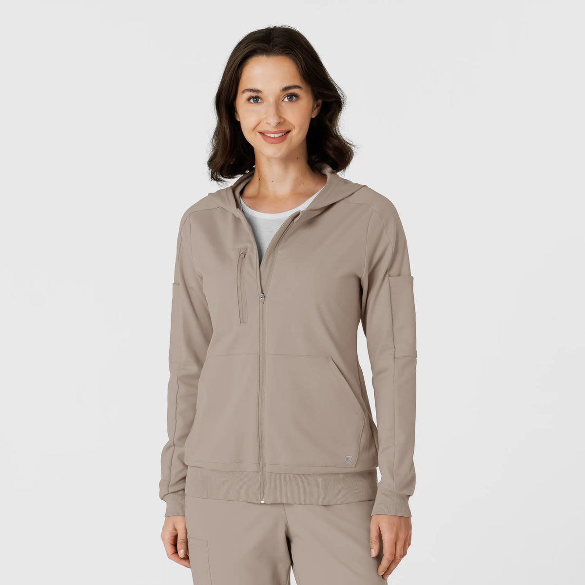 Wink Women's Knit Zip Hoodie - Haze | scrub-supply.com