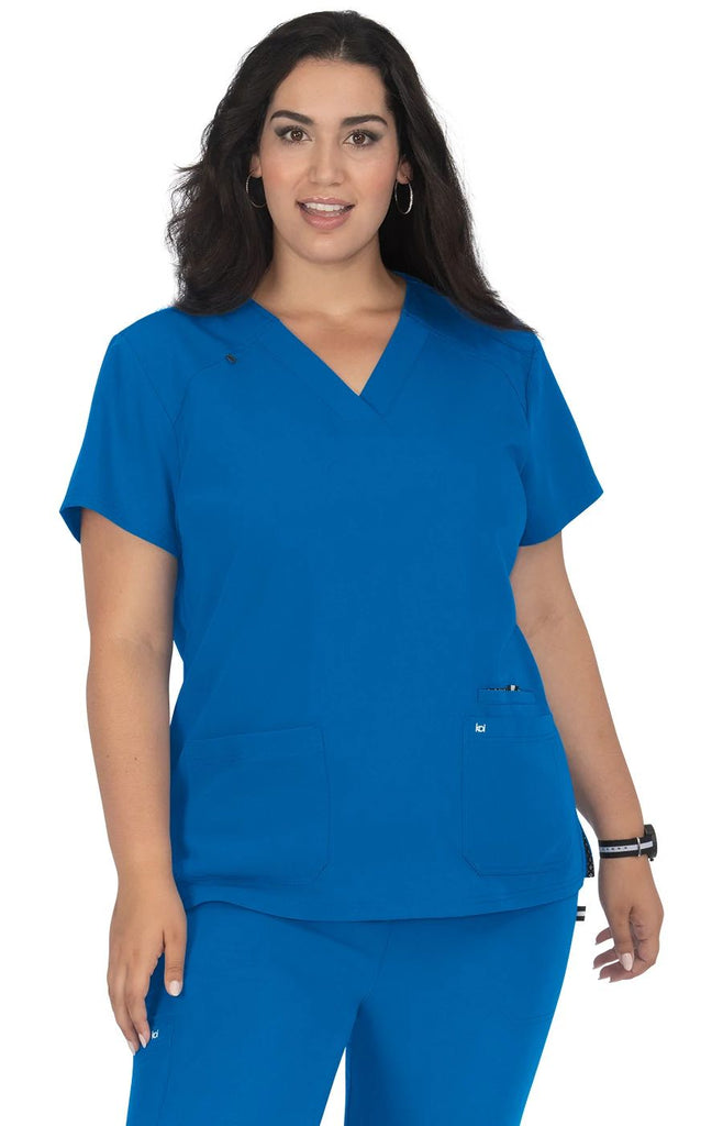 Koi Hustle and Heart Top - Plussize Royal Blue - 1019-20-5X by scrub-supply.com