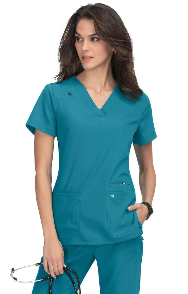 Koi Hustle and Heart Top - Plussize Teal - 1019-121-5X by scrub-supply.com