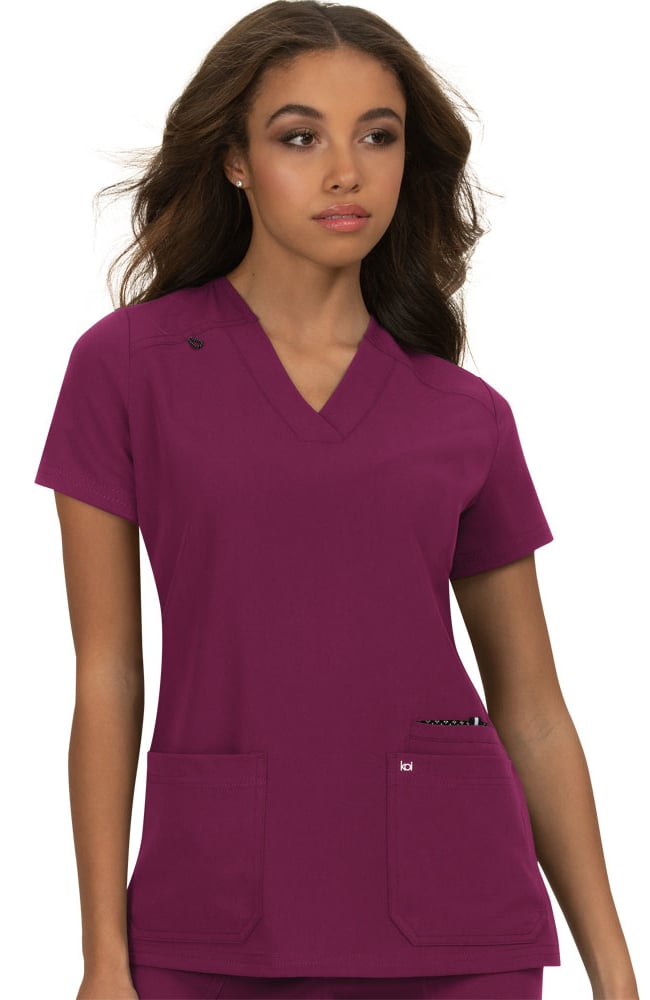 Koi Hustle and Heart Top - Plussize Wine - 1019-61-4X by scrub-supply.com