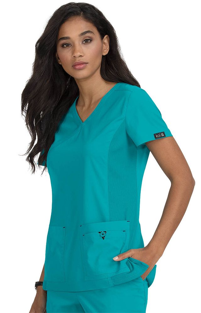 Koi Katie Top - Plussize Teal - 374-121-2X by scrub-supply.com