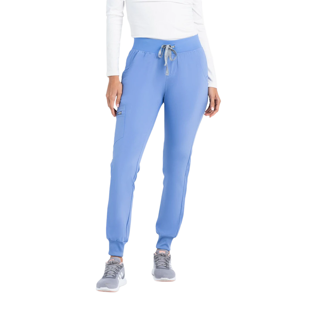 Life Threads Women's Active Jogger Pant - Petite Navy Blue -  by scrub-supply.com