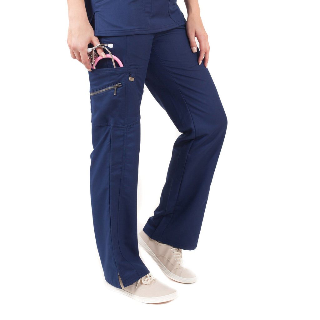 Life Threads Women’s Ergo 2.0 Fashion Cargo Pant Navy Blue - LT1320-NVY-L by scrub-supply.com