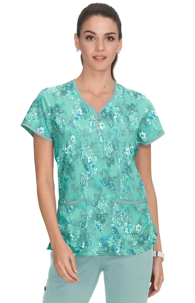 Koi Scrubs Eve Top Butterfly Wonderland | scrub-supply.com