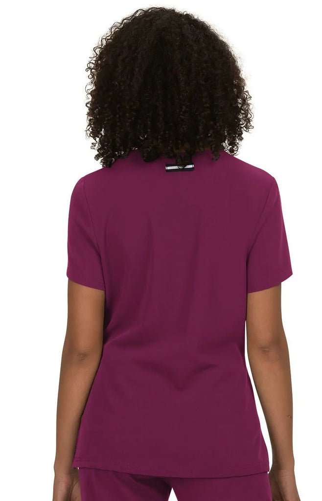 Koi Scrubs Back In Action Solid Scrub Top Wine | scrub-supply.com