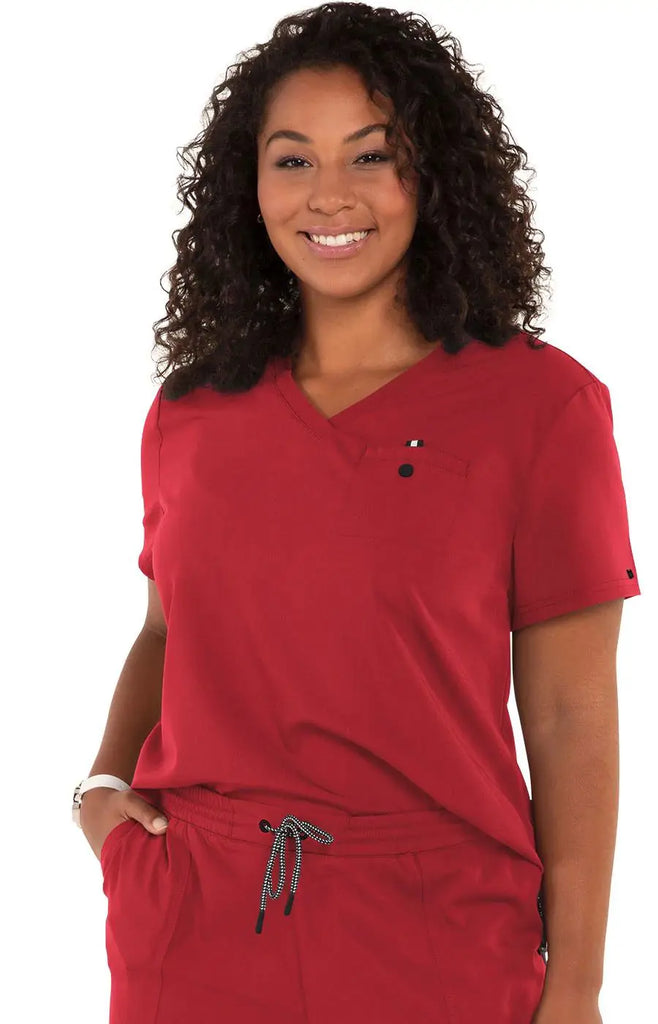 Koi Scrubs Ready To Work Solid Scrub Top Ruby | scrub-supply.com