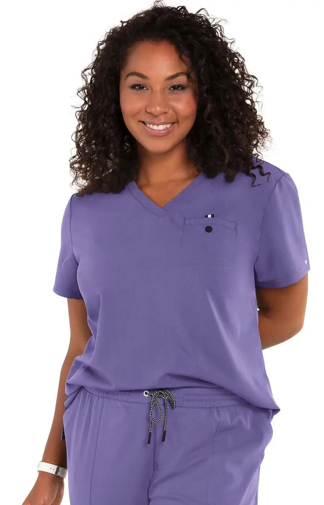 Koi Scrubs Ready To Work Solid Scrub Top Wisteria | scrub-supply.com