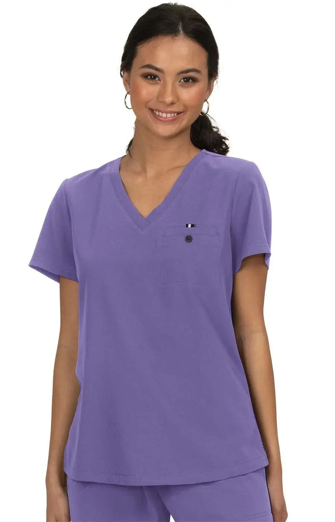 Koi Scrubs Ready To Work Solid Scrub Top Wisteria | scrub-supply.com