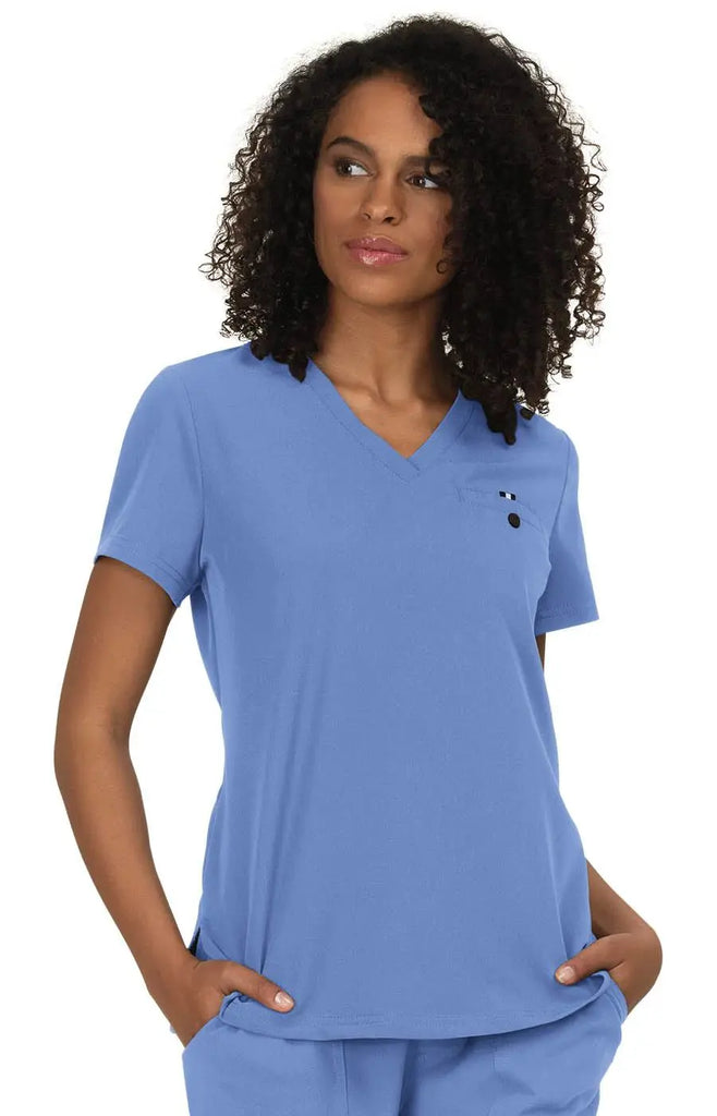 Koi Scrubs Ready To Work Solid Scrub Top True Ceil | scrub-supply.com