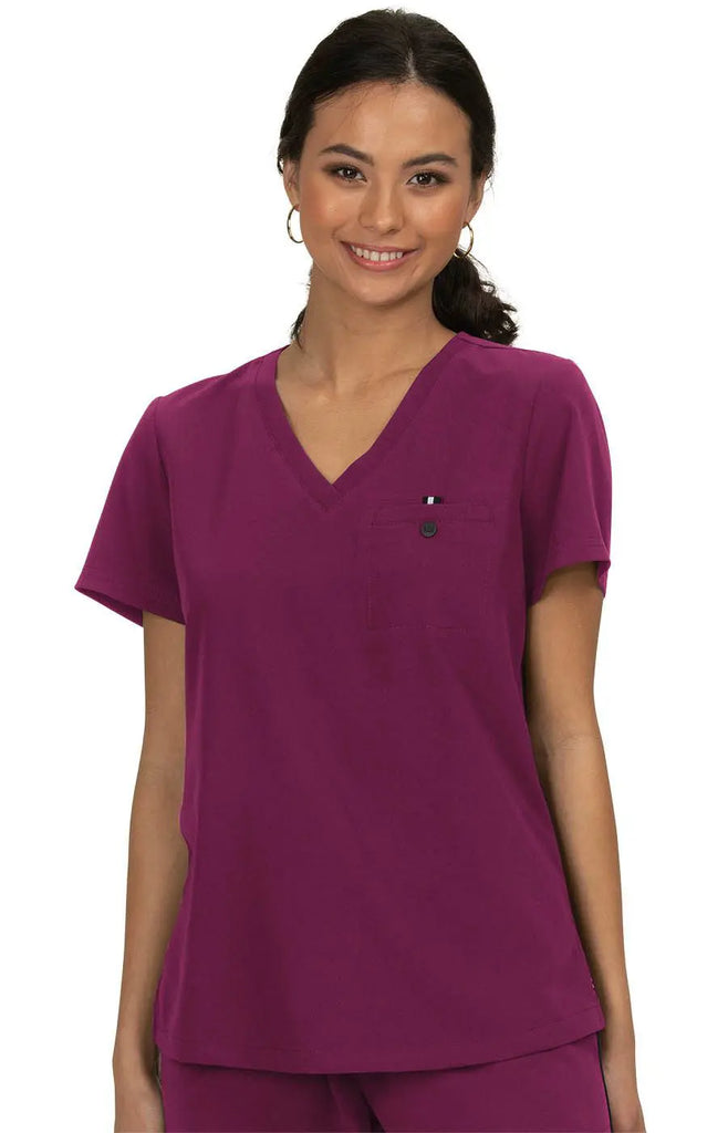 Koi Scrubs Ready To Work Solid Scrub Top Wine | scrub-supply.com