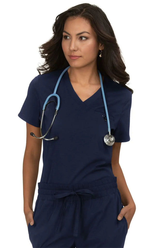 Koi Scrubs Kade Top Navy | scrub-supply.com