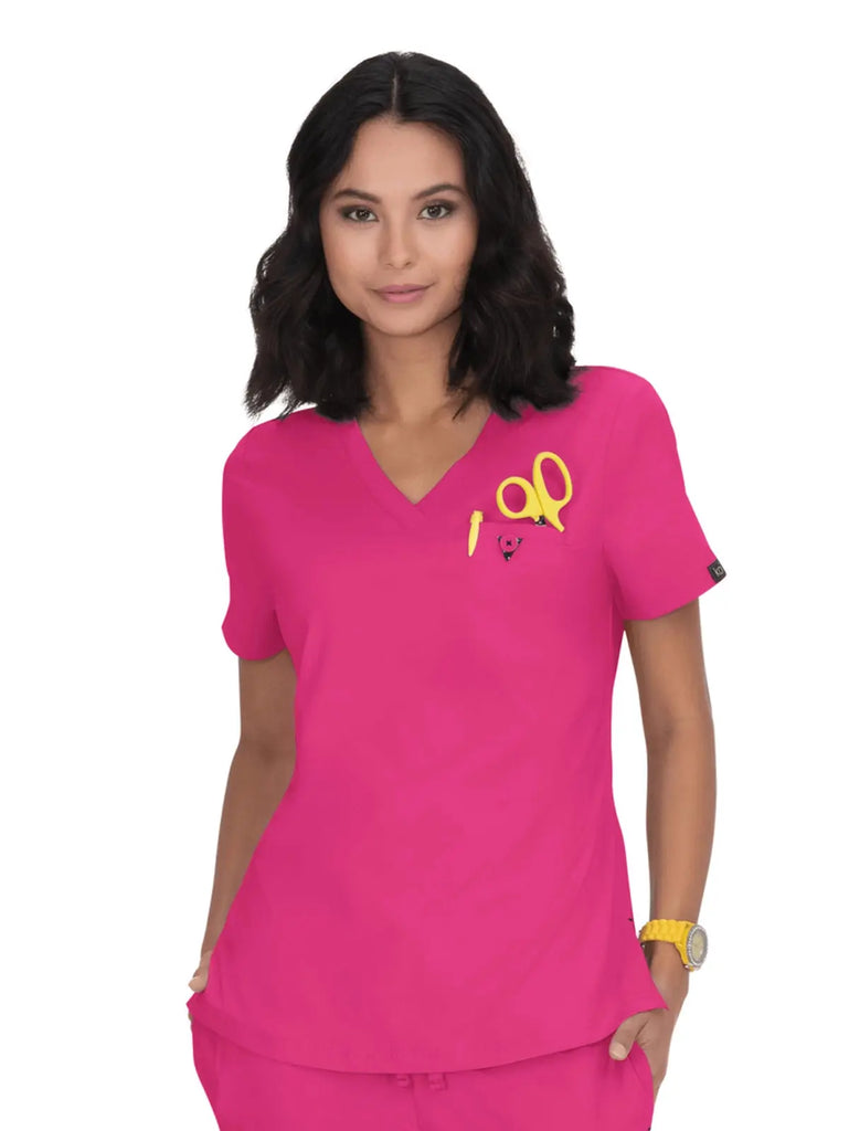 Koi Scrubs Kade Top Flamingo | scrub-supply.com