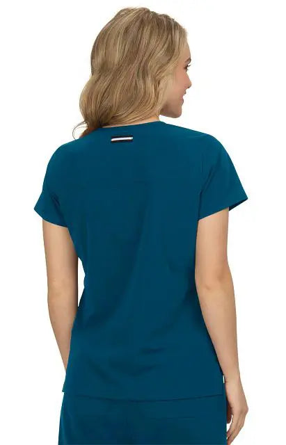 Koi Scrubs Hustle and Heart Top Caribbean Blue | scrub-supply.com