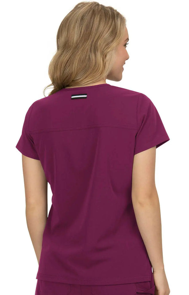 Koi Scrubs Hustle and Heart Top Wine | scrub-supply.com