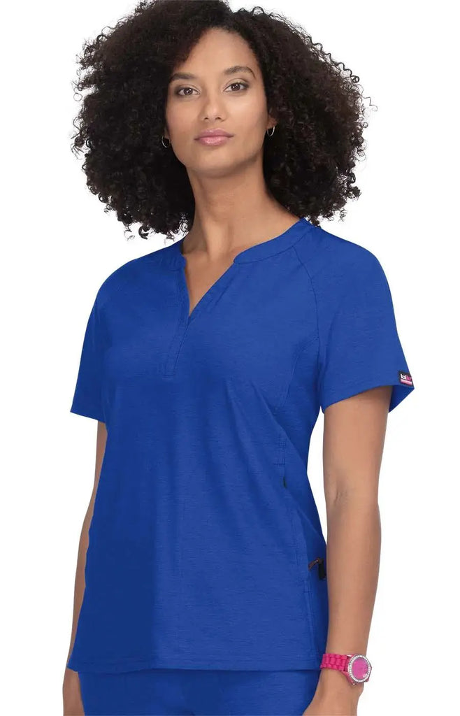 Koi Scrubs Action Top Heather True Galaxy | scrub-supply.com