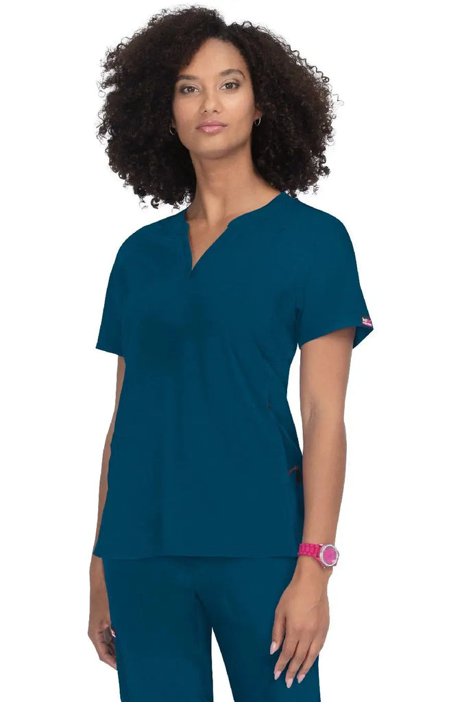 Koi Scrubs Action Top Caribbean Blue | scrub-supply.com