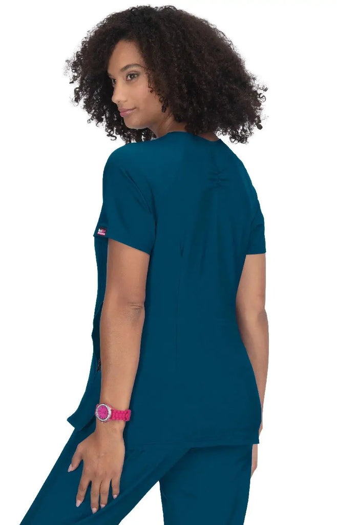 Koi Scrubs Action Top Caribbean Blue | scrub-supply.com