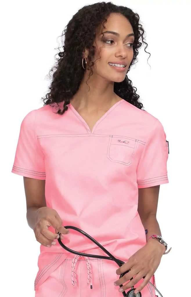 Koi Scrubs Georgia Top Sweet Pink | scrub-supply.com