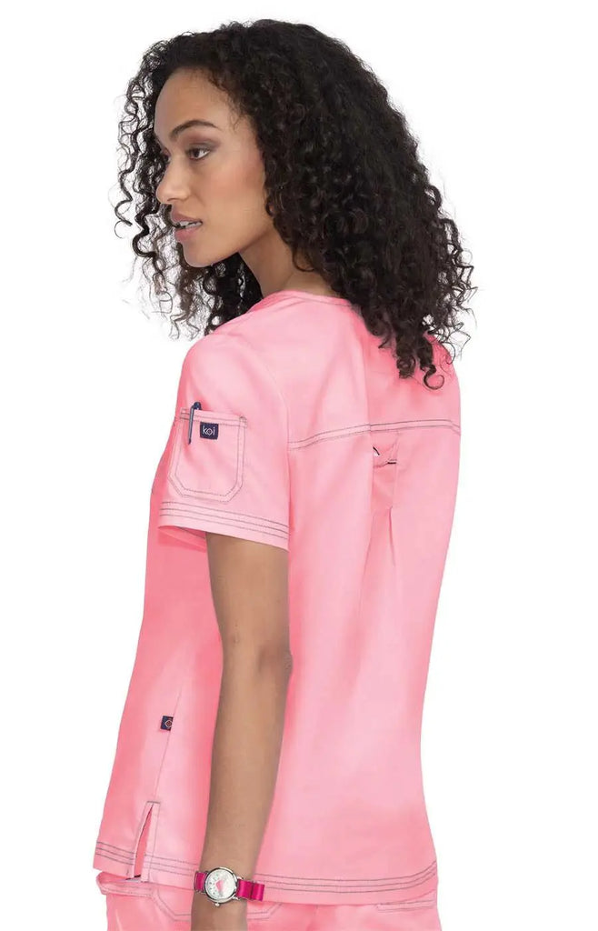 Koi Scrubs Georgia Top Sweet Pink | scrub-supply.com