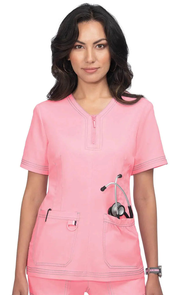 Koi Scrubs Stretch Regan Top Sweet Pink | scrub-supply.com