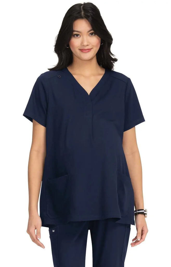 Koi Scrubs Onboard Maternity Top Navy | scrub-supply.com