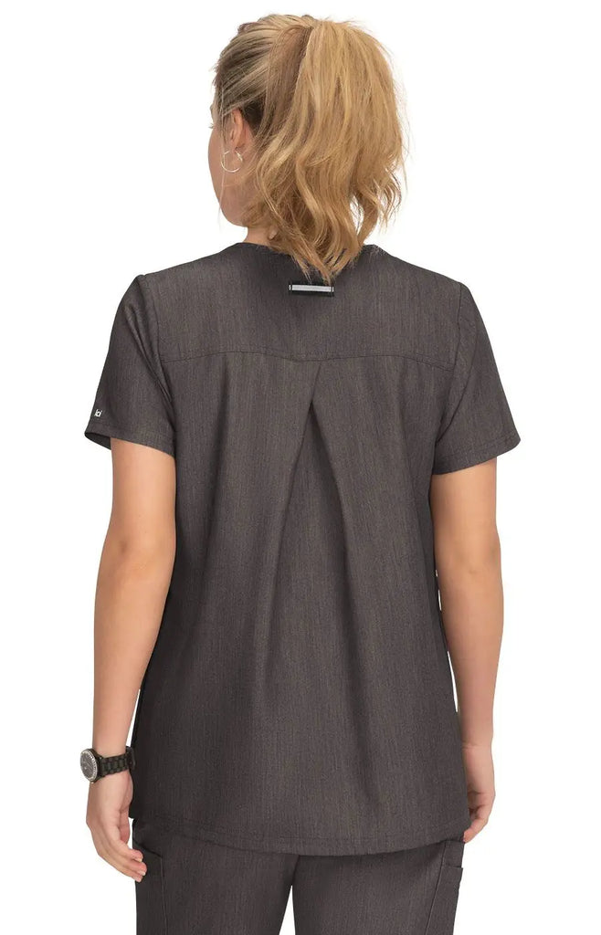 Koi Scrubs Onboard Maternity Top Heather Grey | scrub-supply.com