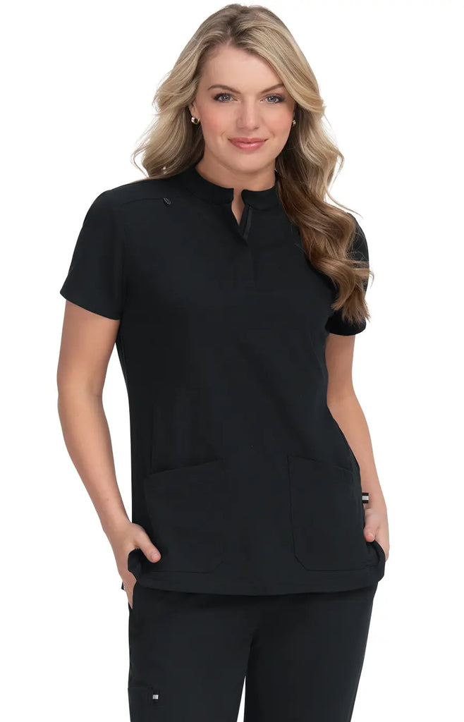 Koi Scrubs Driven Top Black | scrub-supply.com