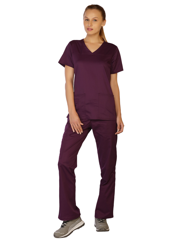 Life Threads Scrubs Women's Contego Cargo Pant Eggplant | scrub-supply.com