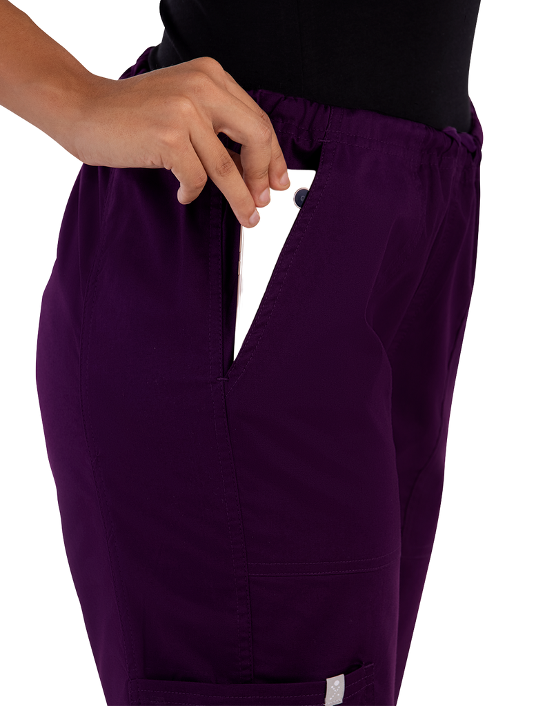 Life Threads Scrubs Women's Contego Cargo Pant Eggplant | scrub-supply.com