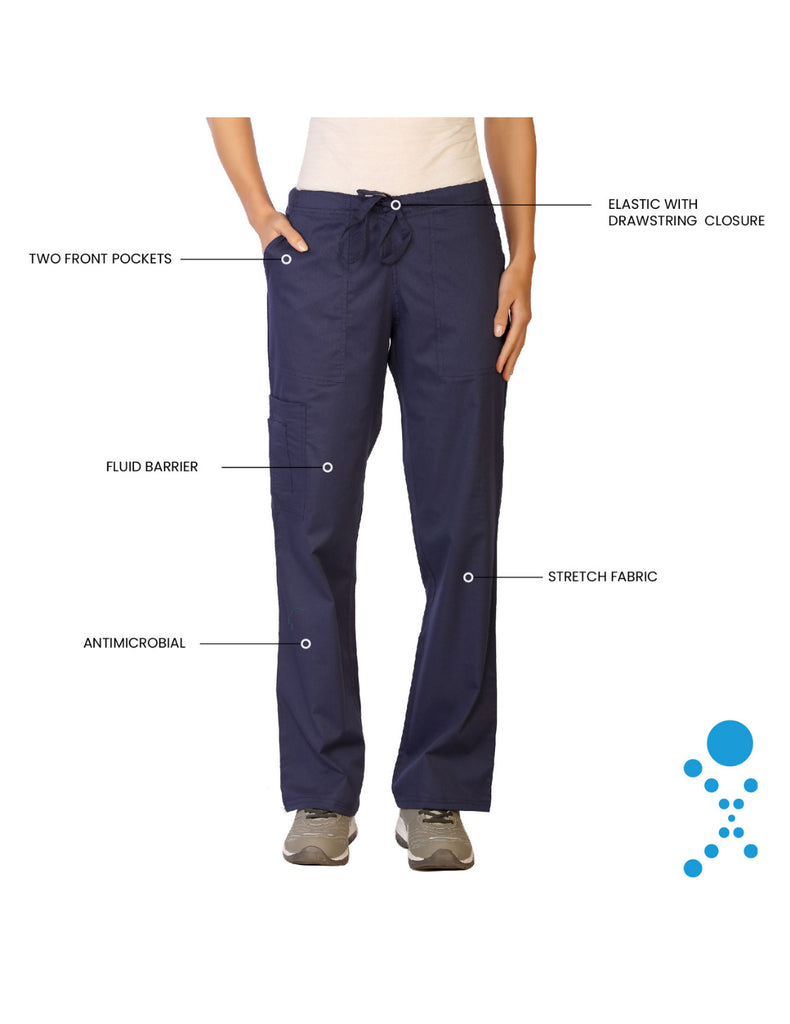 Life Threads Scrubs Women's Contego Cargo Pant Navy Blue | scrub-supply.com