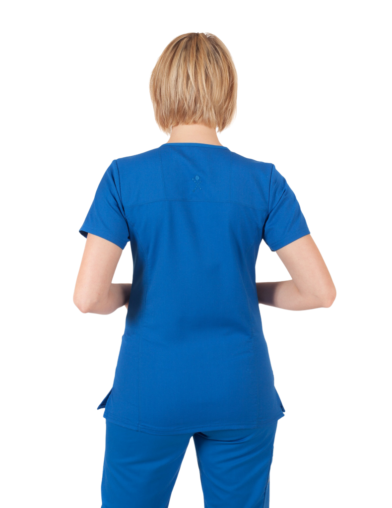 Life Threads Scrubs Women's Ergo 2.0 Fashion V-Neck Top Royal Blue | scrub-supply.com