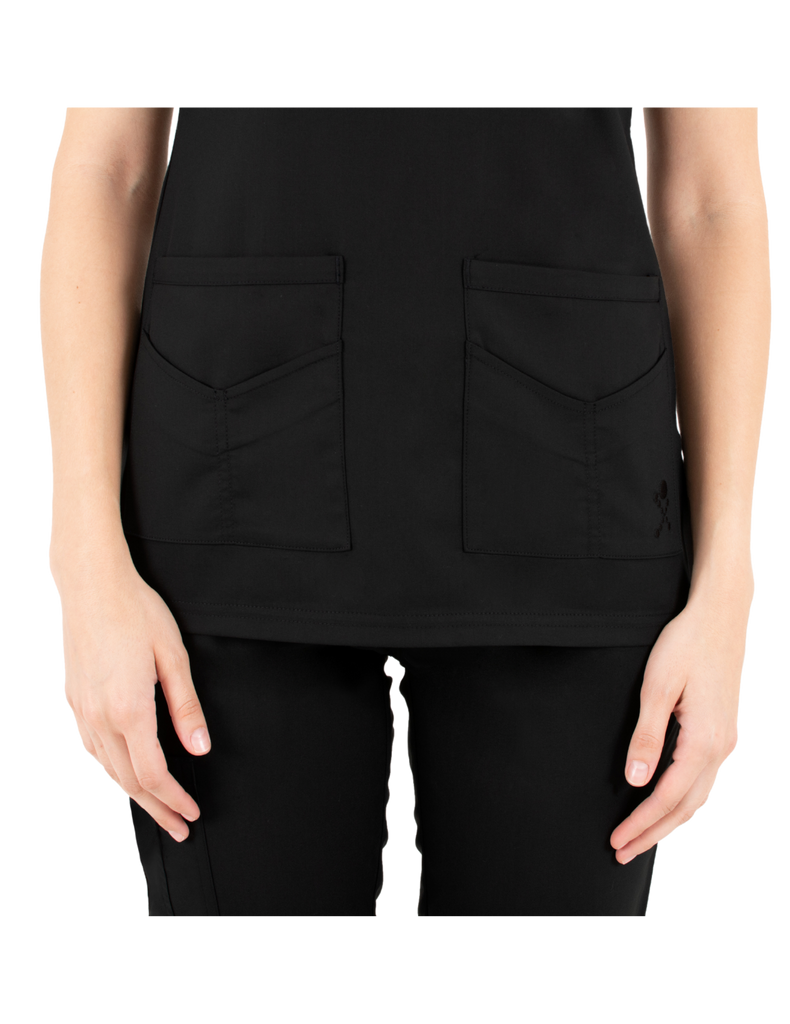 Life Threads Scrubs Women's Ergo 2.0 Utility Top Black | scrub-supply.com