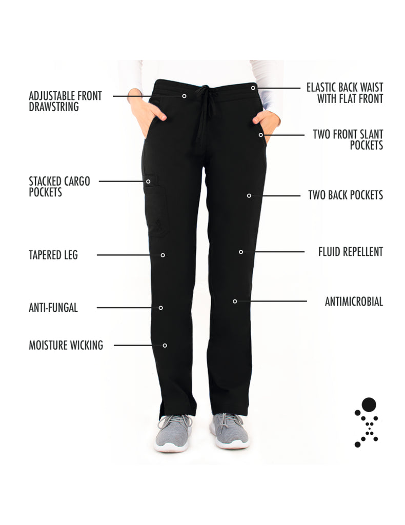 Life Threads Scrubs Women's Ergo 2.0 Utility Pant Black | scrub-supply.com