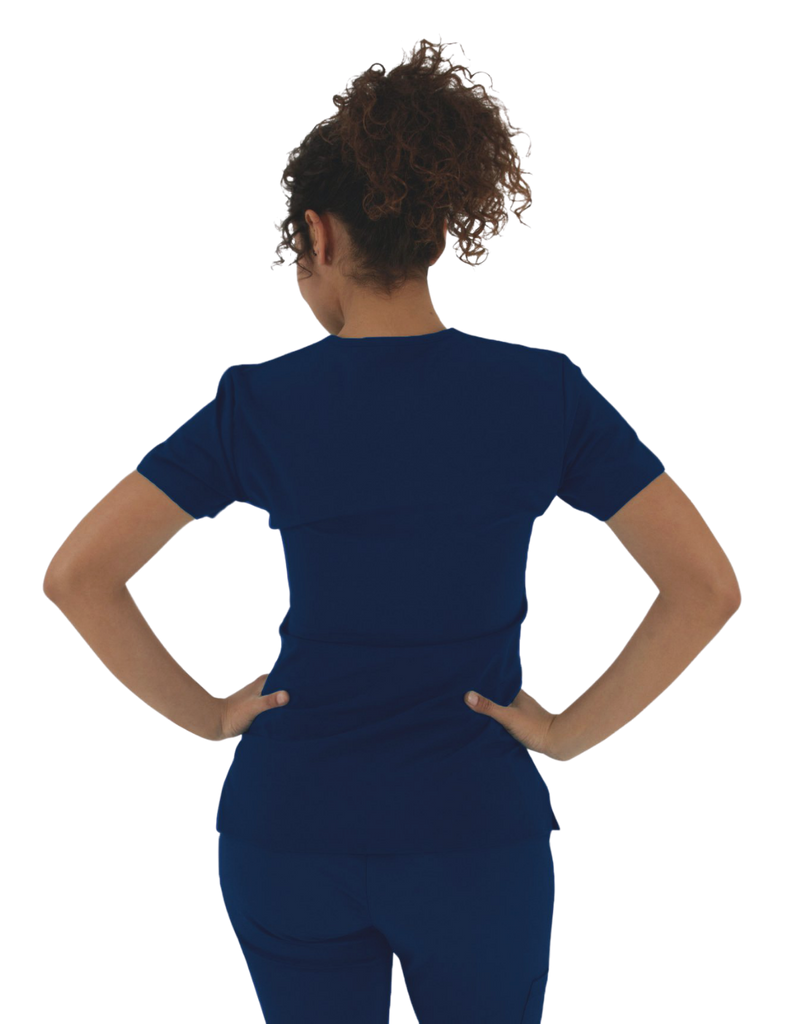 Life Threads Scrubs Women's Active V-Neck Top Navy Blue | scrub-supply.com