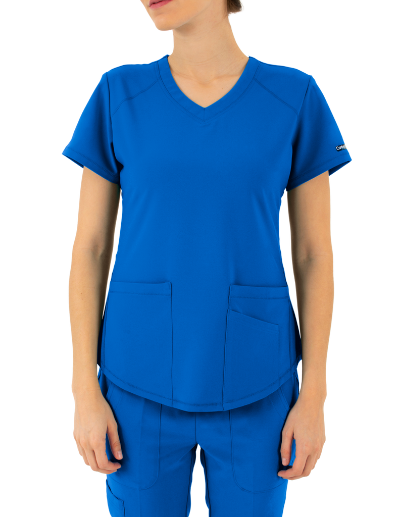 Life Threads Scrubs Women's Active V-Neck Top Royal Blue | scrub-supply.com