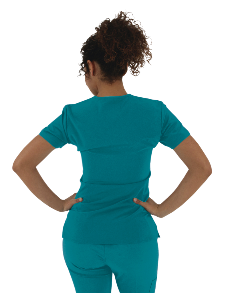 Life Threads Scrubs Women's Active V-Neck Top Teal | scrub-supply.com