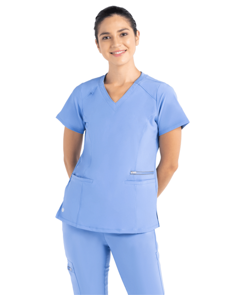 Life Threads Scrubs Women's Active Fashion Top Ceil Blue | scrub-supply.com