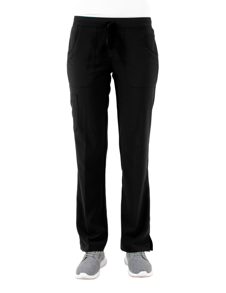 Life Threads Scrubs Women's Active Straight Leg Cargo Pant Black | scrub-supply.com