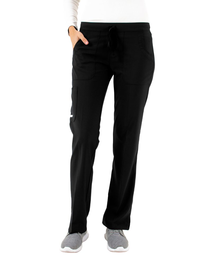 Life Threads Scrubs Women's Active Straight Leg Cargo Pant Black | scrub-supply.com