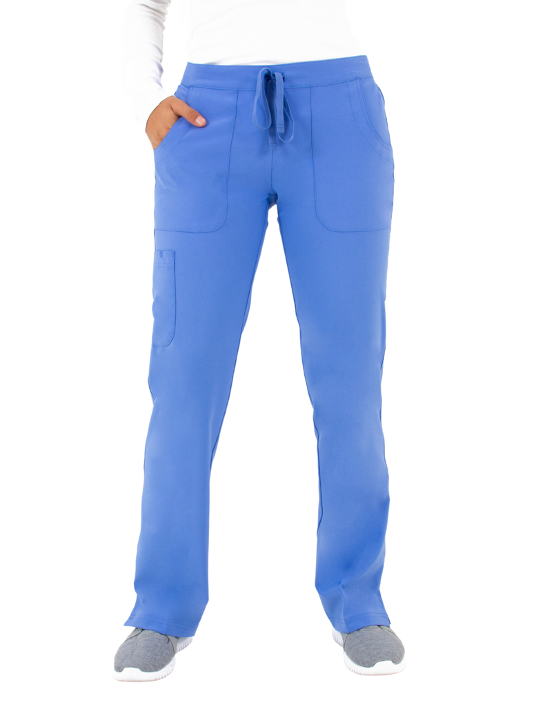 Life Threads Scrubs Women's Active Straight Leg Cargo Pant Ceil Blue | scrub-supply.com