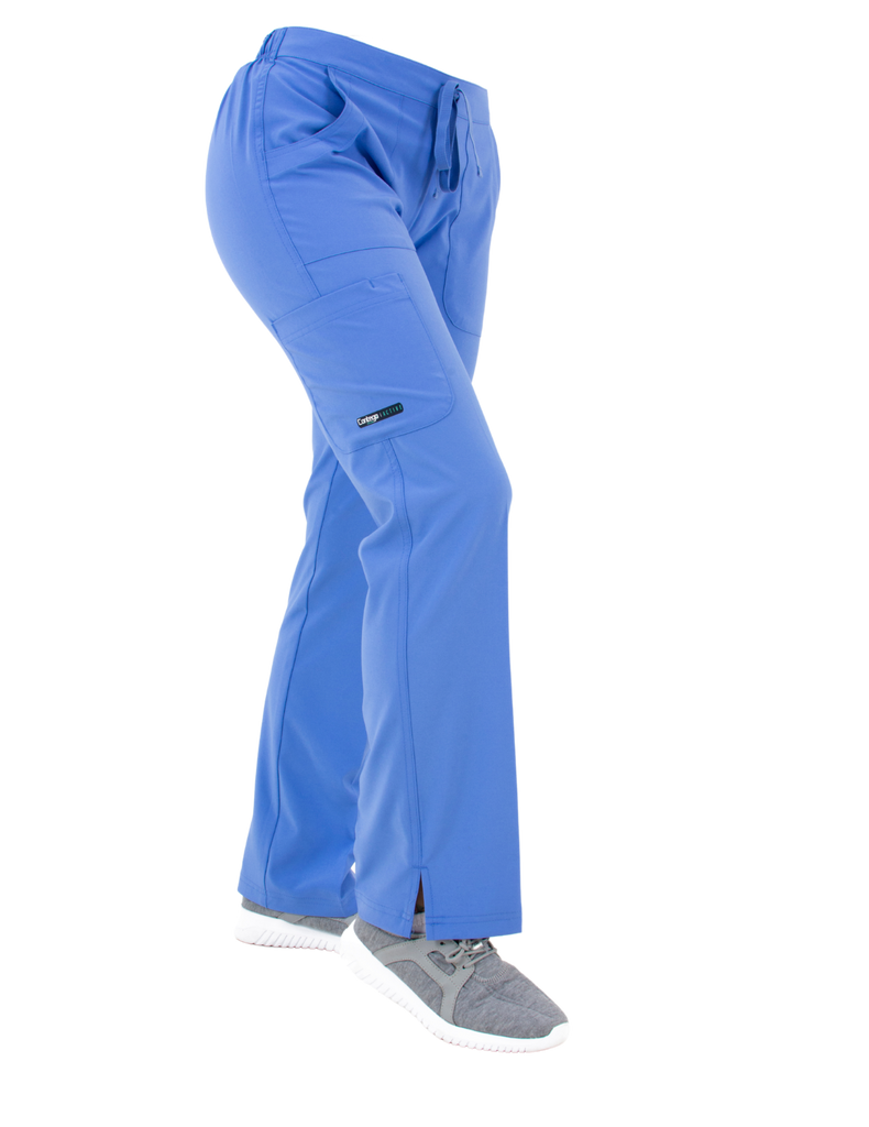 Life Threads Scrubs Women's Active Straight Leg Cargo Pant Ceil Blue | scrub-supply.com