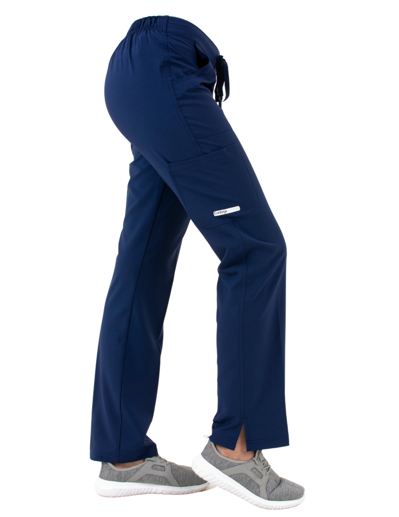 Life Threads Scrubs Women's Active Straight Leg Cargo Pant Navy Blue | scrub-supply.com