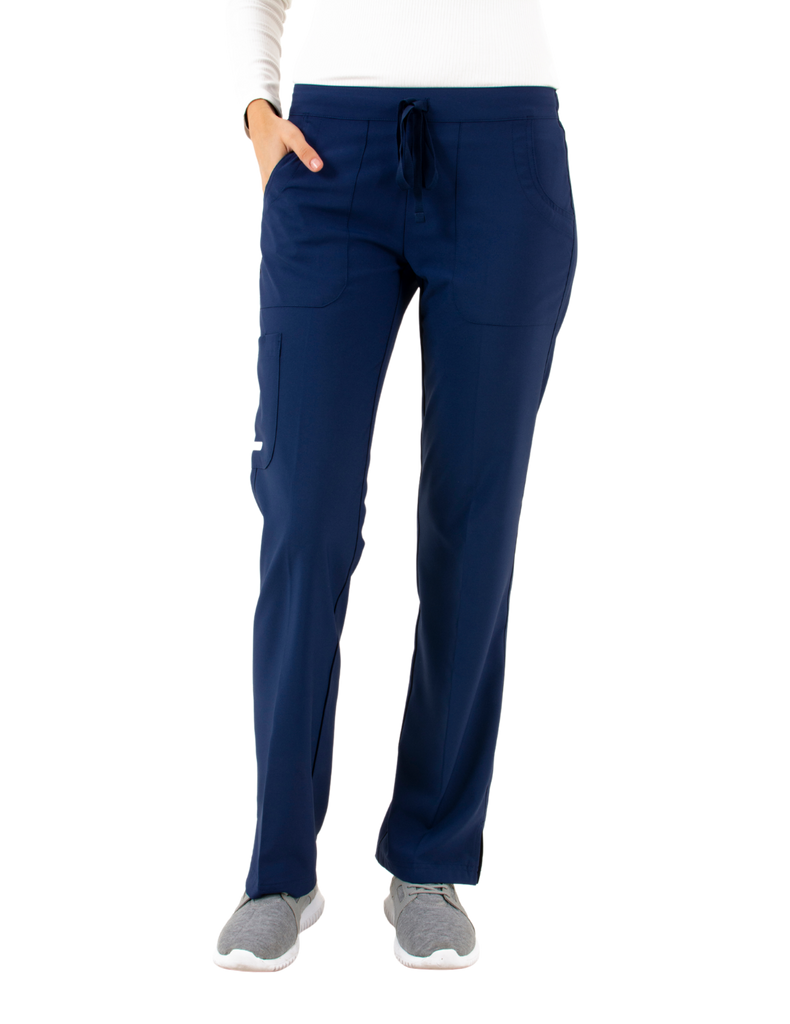 Life Threads Scrubs Women's Active Straight Leg Cargo Pant Navy Blue | scrub-supply.com