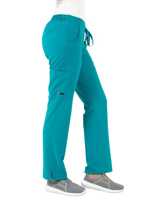Life Threads Scrubs Women's Active Straight Leg Cargo Pant Teal | scrub-supply.com