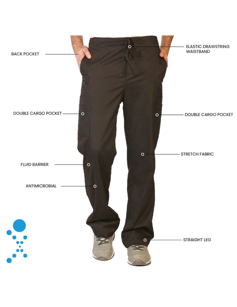 Life Threads Scrubs Men's Contego Cargo Pant Black | scrub-supply.com