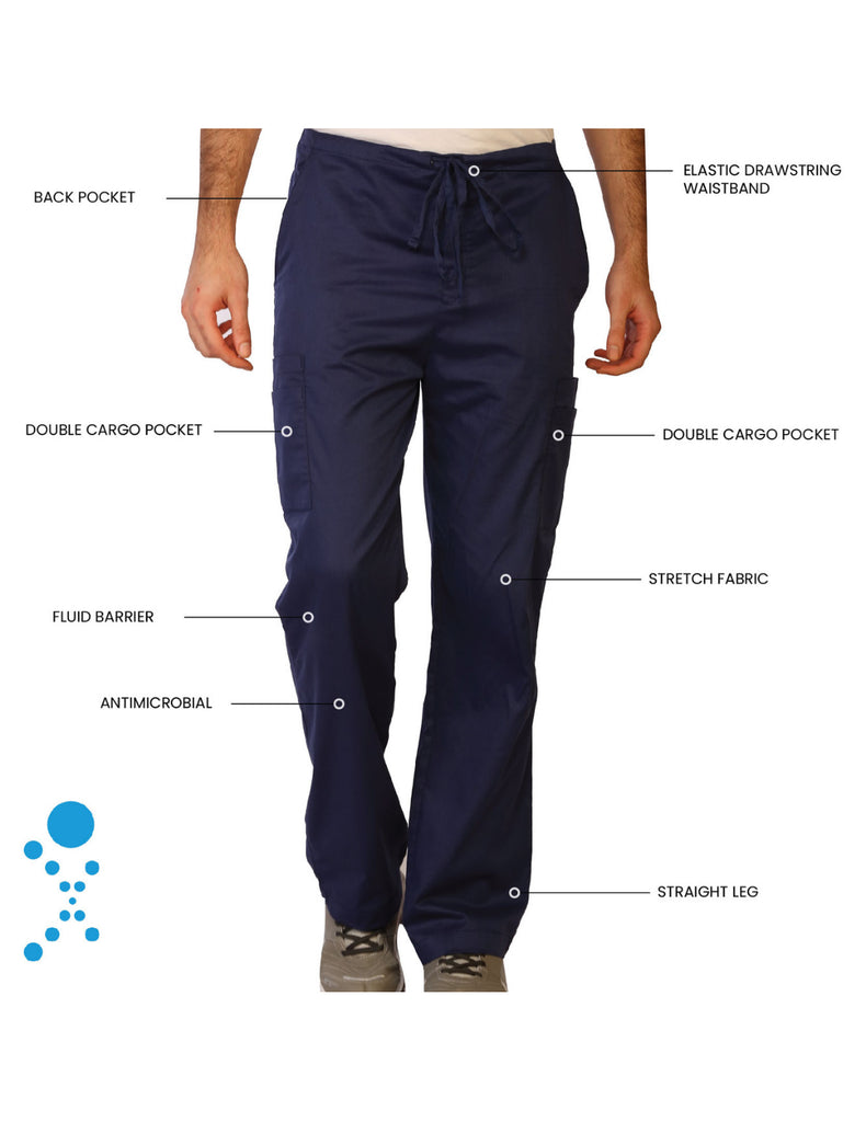 Life Threads Scrubs Men's Contego Cargo Pant Navy Blue | scrub-supply.com