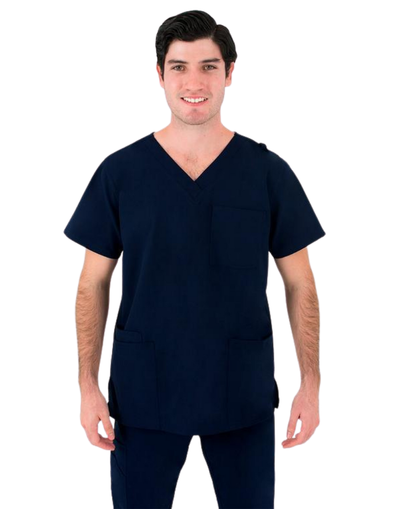 Life Threads Scrubs Men's Ergo 2.0 V-Neck Top Navy Blue | scrub-supply.com