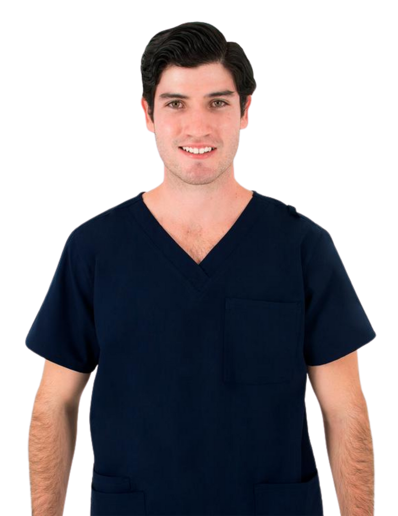 Life Threads Scrubs Men's Ergo 2.0 V-Neck Top Navy Blue | scrub-supply.com