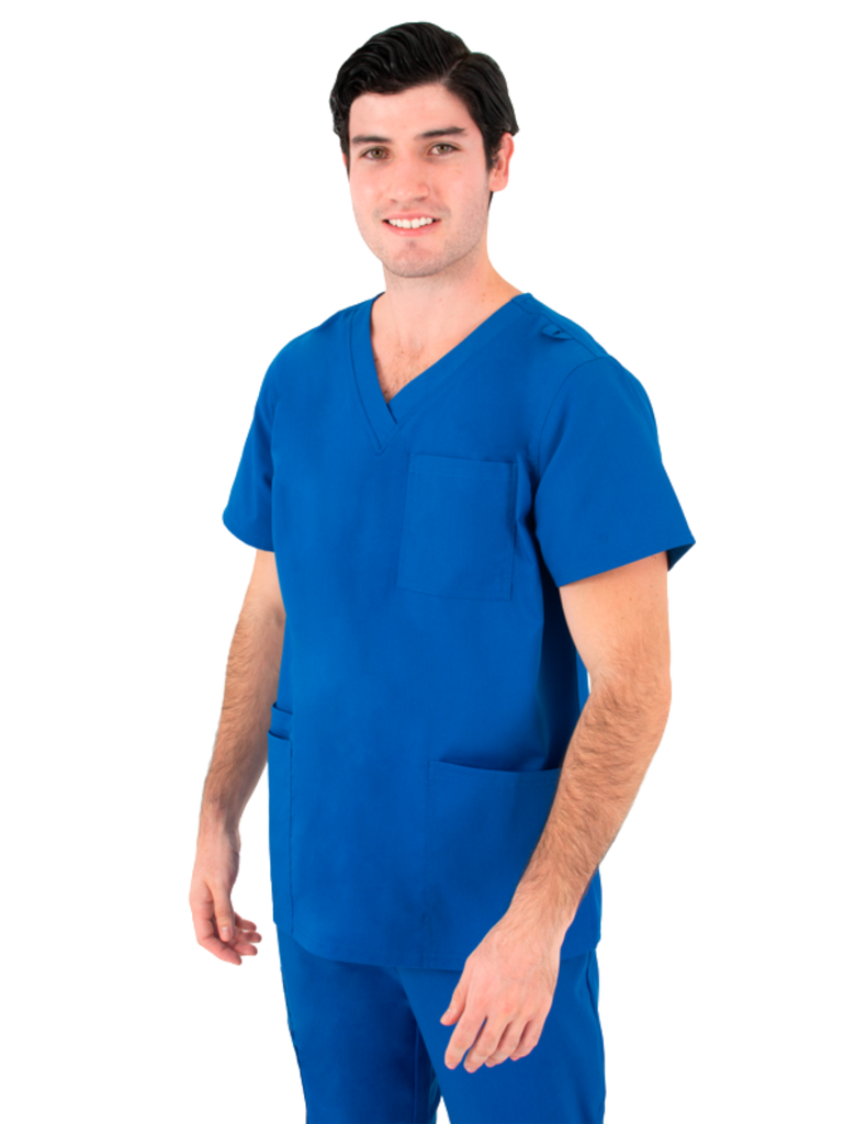 Life Threads Scrubs Men's Ergo 2.0 V-Neck Top Royal Blue | scrub-supply.com