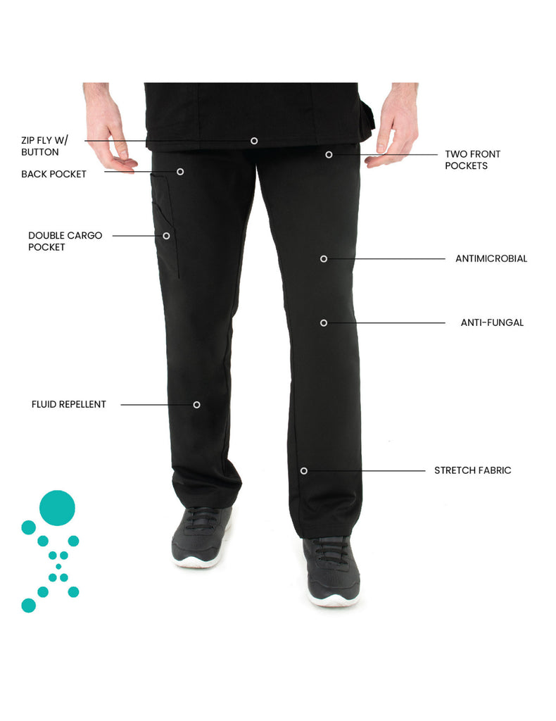 Life Threads Scrubs Men's Ergo 2.0 Cargo Pant Black | scrub-supply.com